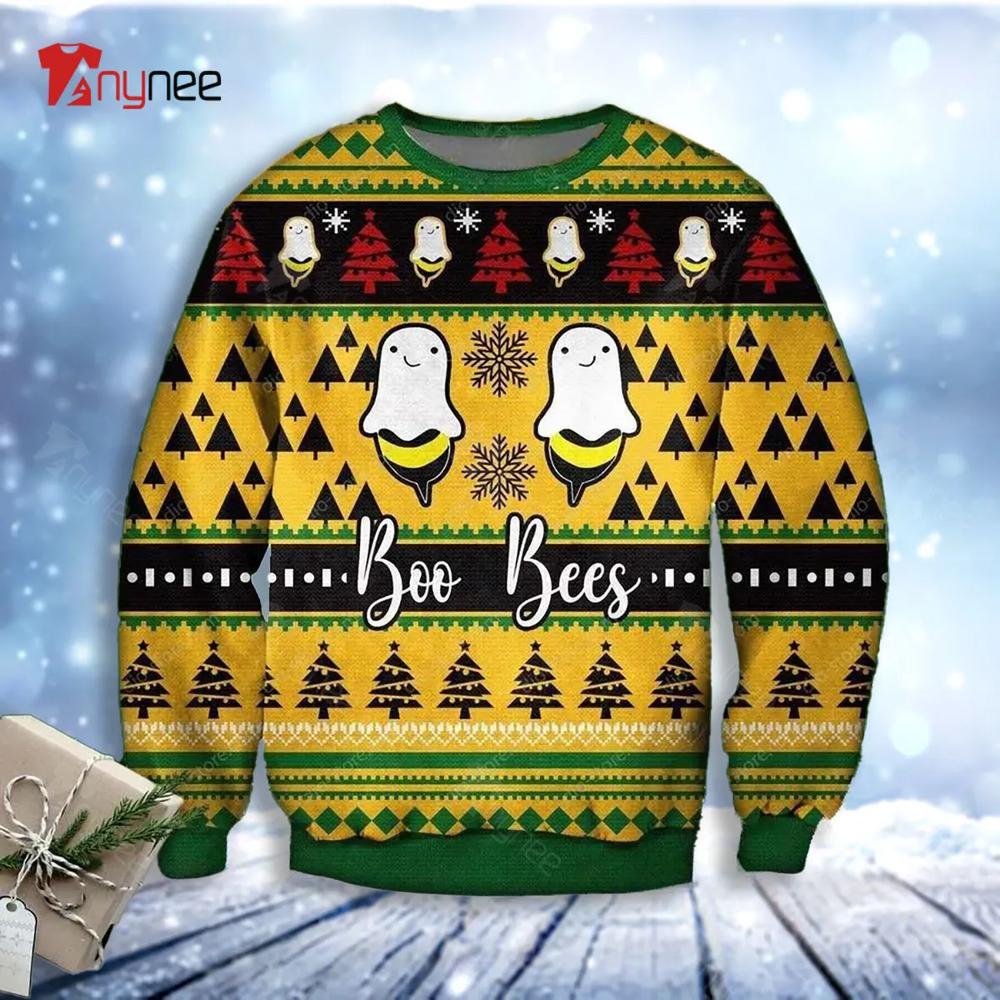 Boo Bees Cute Ghost Ugly Christmas Sweater- Best Christmas Gifts 2023