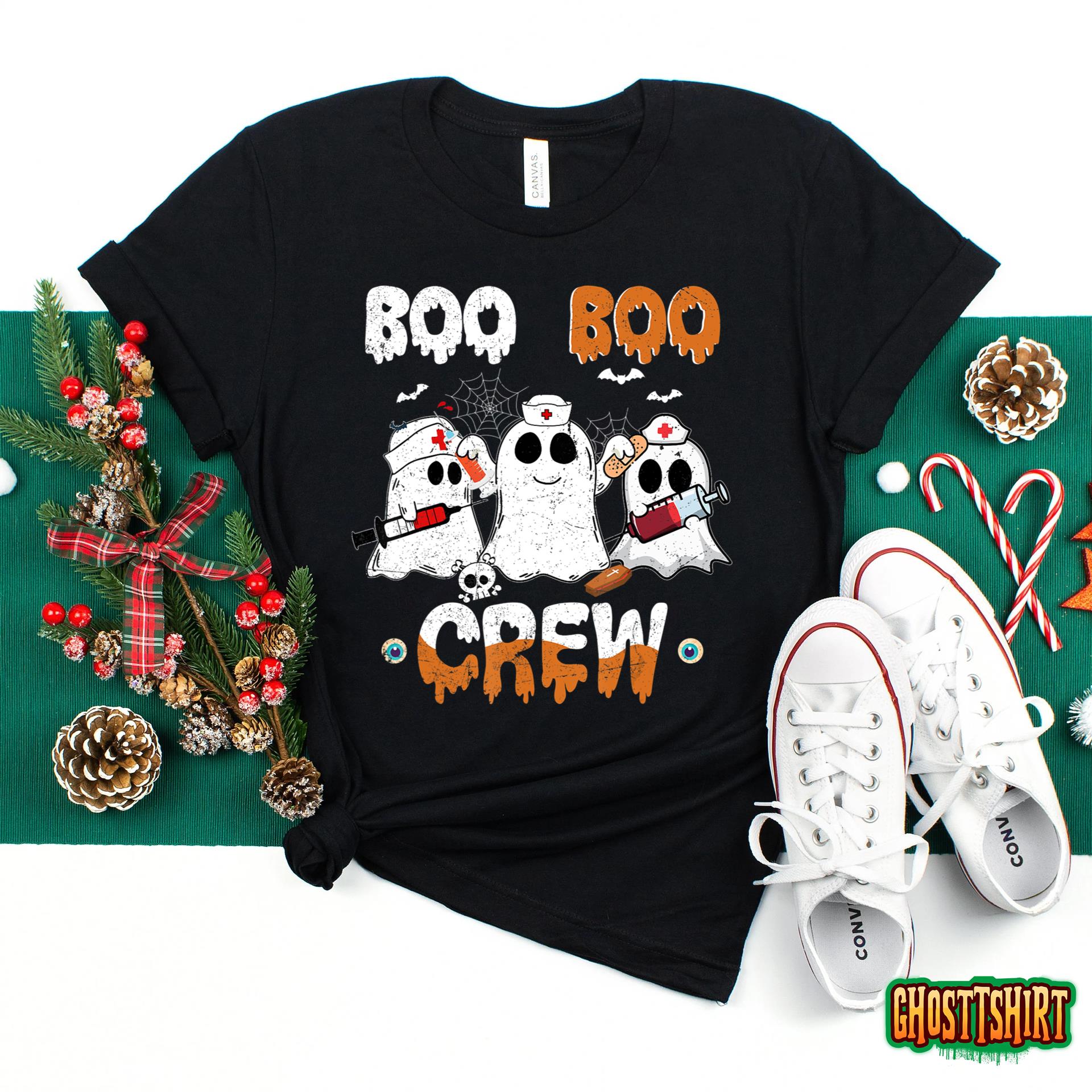 Boo Boo Crew Nurse Ghost Funny Halloween Costume Matching Sweatshirt