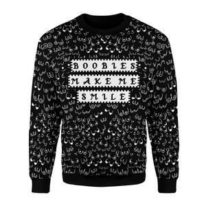 Boobies Make Me Smile Ugly Christmas Sweater | For Men & Women | Adult | US3551- Best Christmas Gifts 2023