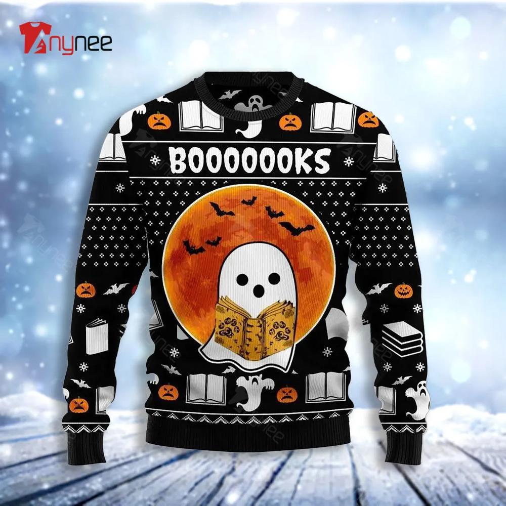 Book Boo Halloween For Ugly Christmas Sweater- Best Christmas Gifts 2023