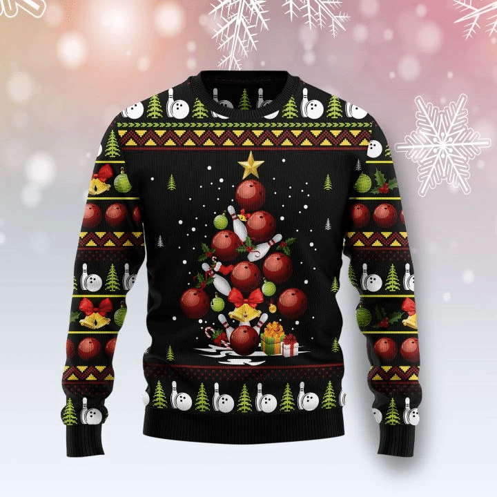 Bowling Christmas Tree Ugly Christmas Sweater | For Men & Women | Adult | US1292- Best Christmas Gifts 2023