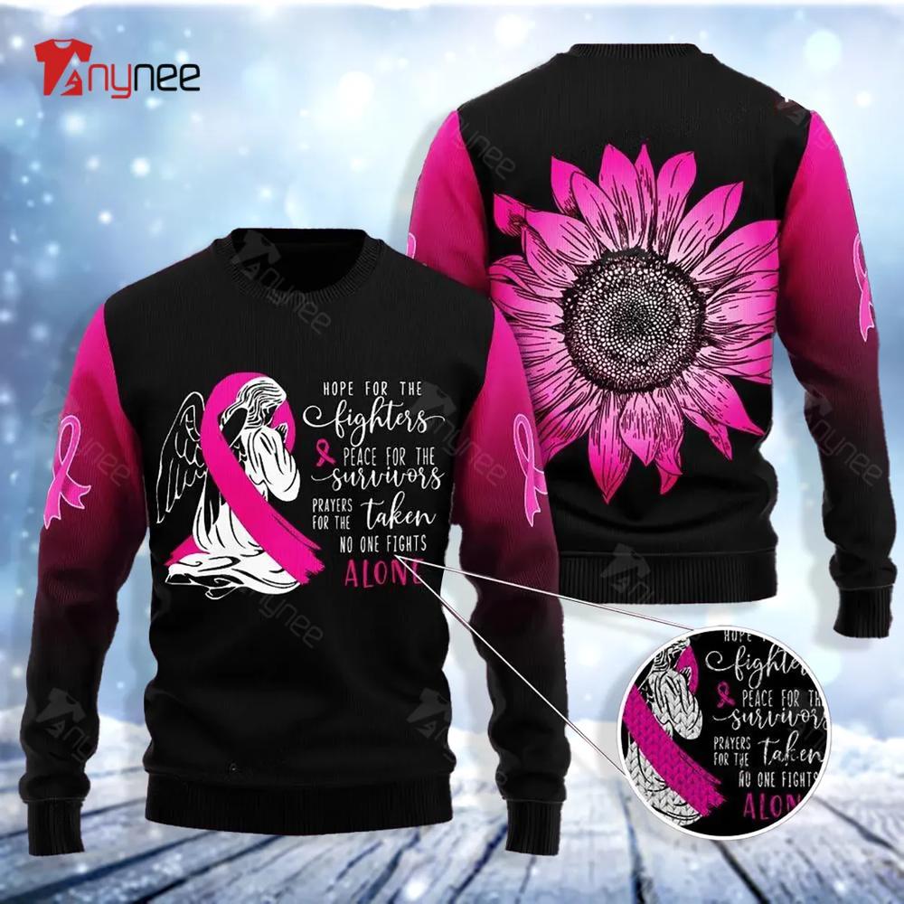 Breast Cancer Awareness Hope For The Fighters Ugly Christmas Sweater- Best Christmas Gifts 2023