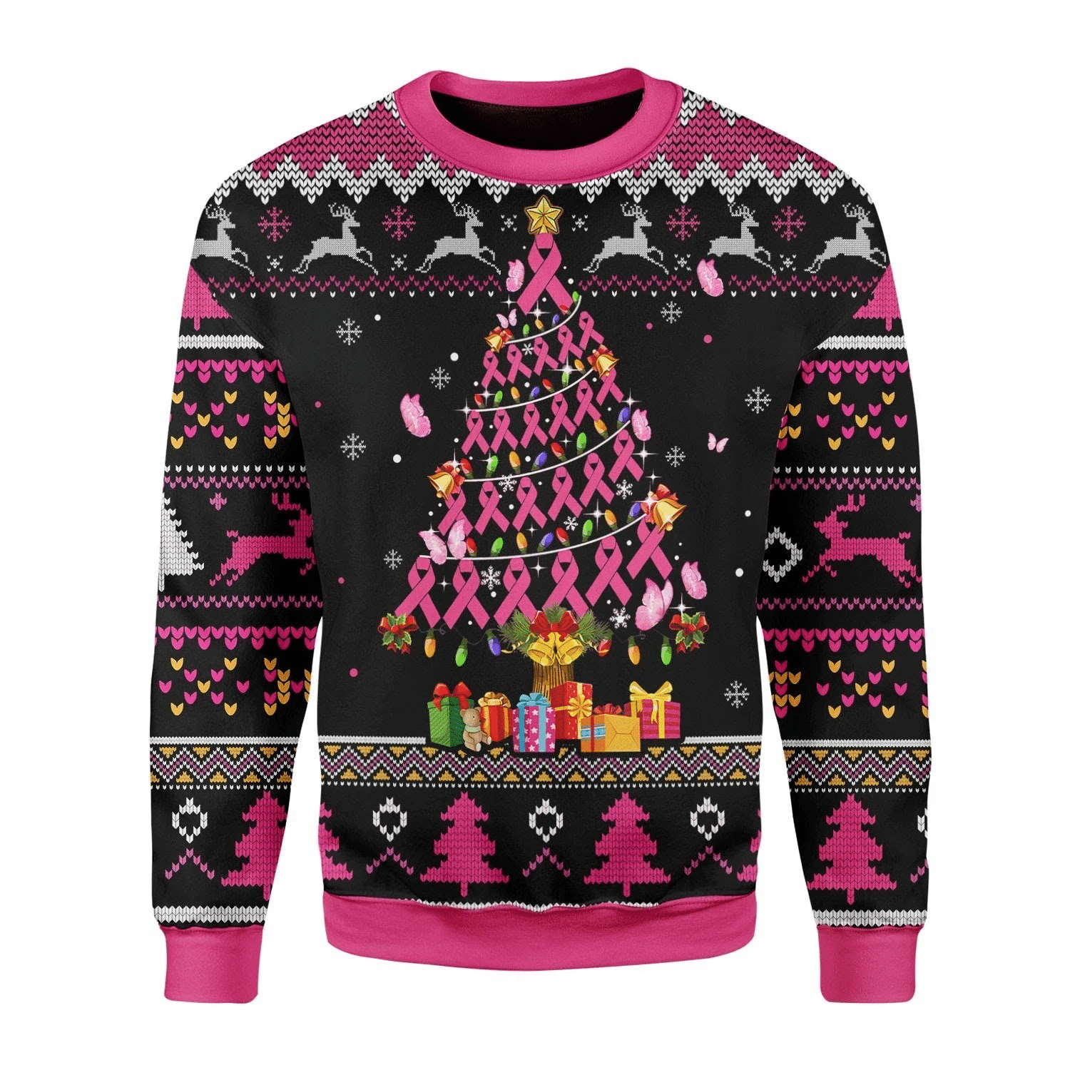 Breast Cancer Awareness Ugly Christmas Sweater | For Men & Women | Adult | US3405- Best Christmas Gifts 2023