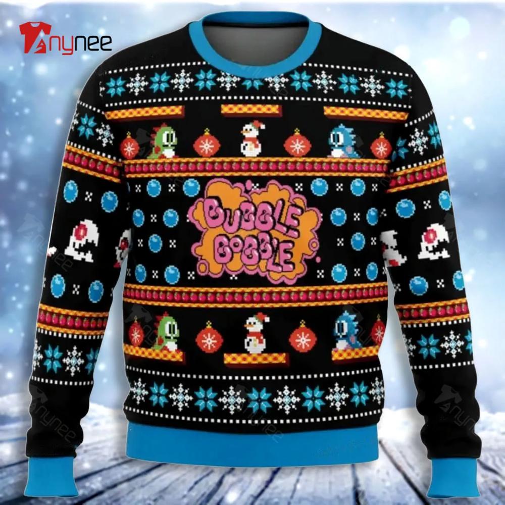 Bubble Bobble Bubble Bobble Gift Fan Ugly Christmas Sweater- Best Christmas Gifts 2023