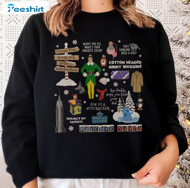 Buddy The Elf Christmas Shirt, Elf Movie Quotes Short Sleeve Sweater