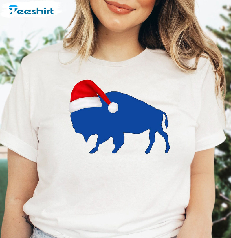 Buffalo Santa Christmas Trendy Short Sleeve, Tee Tops