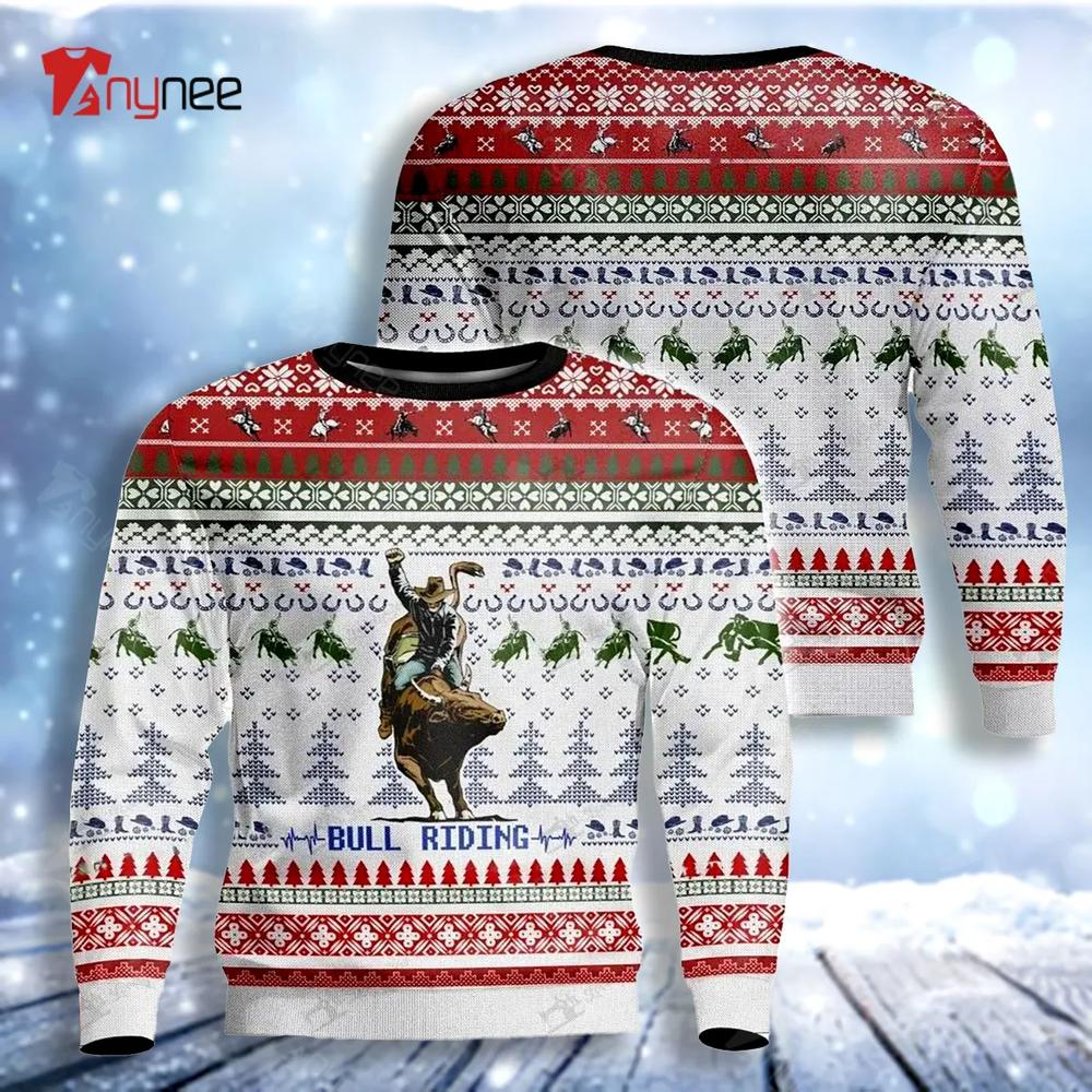 Bull Riding Ugly Christmas Sweater- Best Christmas Gifts 2023