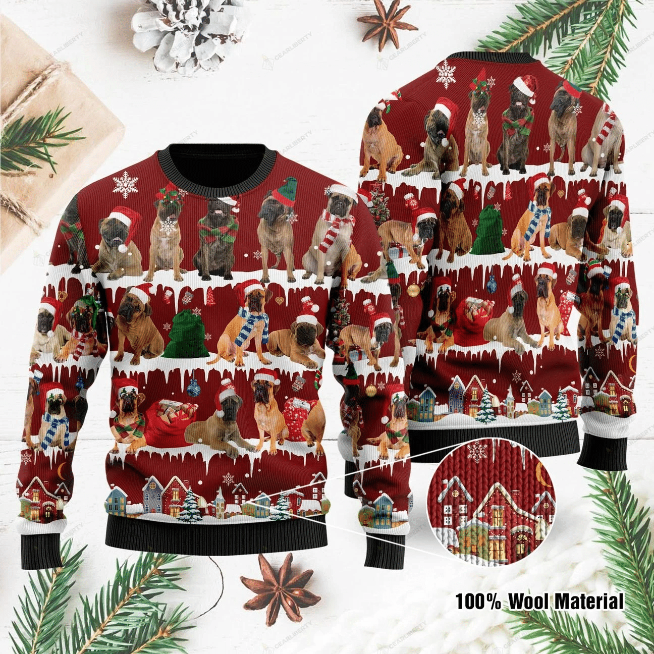 Bullmastiff Ugly Christmas Sweater | For Men & Women | Adult | US1070- Best Christmas Gifts 2023