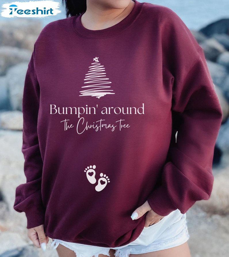 Bumpin Around The Christmas Tree Shirt, Vintage Xmas Tree Crewneck Unisex T-shirt