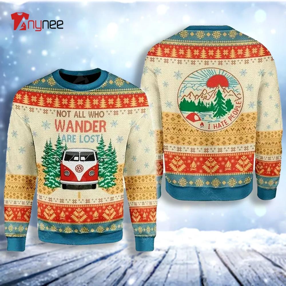 Bus Not All Wander Are Lost Ugly Christmas Sweater- Best Christmas Gifts 2023