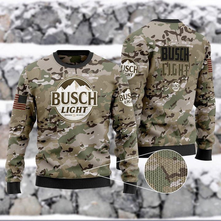 Busch Light Camo Ugly Christmas Sweater – Best Christmas Gifts 2023