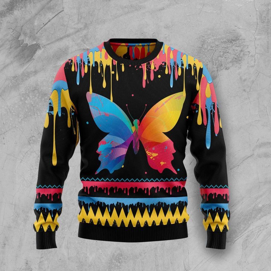 Butterfly Colorful Ugly Christmas Sweater | For Men & Women | Adult | US1411- Best Christmas Gifts 2023