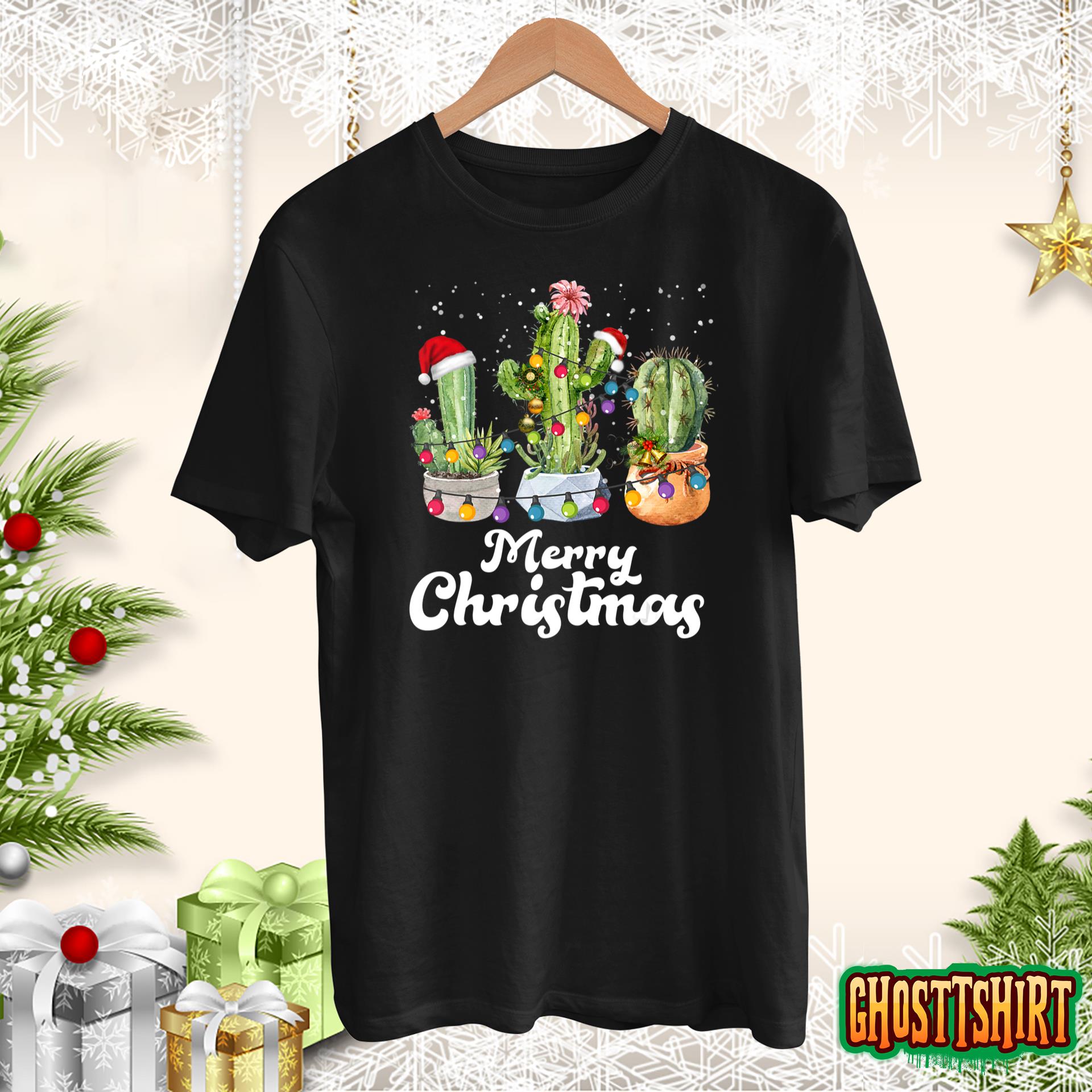 Cactus Christmas Pj Costume Design Party Plant Lovers T-Shirt