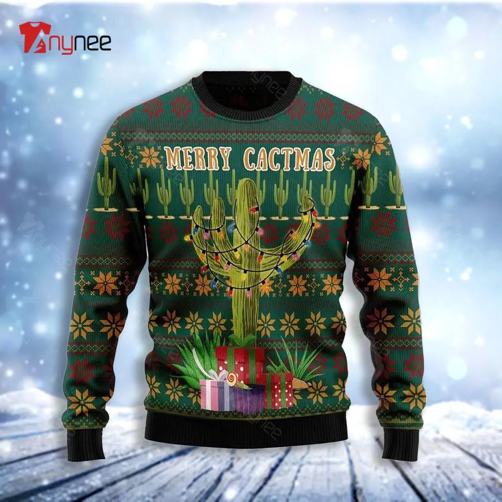 Cactus Christmas Tree Ugly Christmas Sweater- Best Christmas Gifts 2023