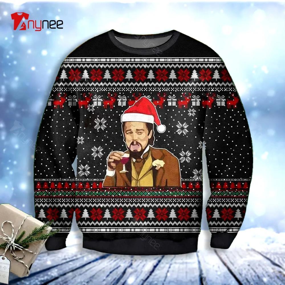 Calvin Candie Face Django Unchained Ugly Christmas Sweater- Best Christmas Gifts 2023