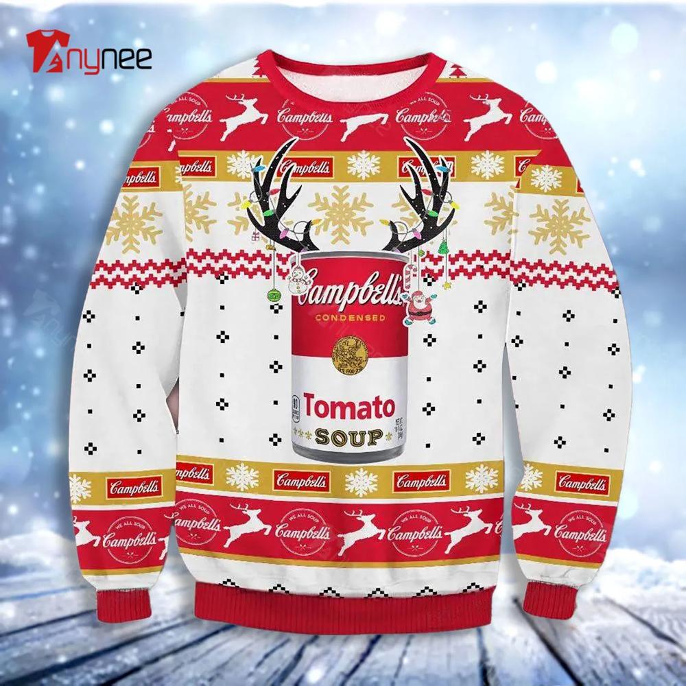 Campbell Is Campbell Soup Company Reindeer Ugly Christmas Sweater- Best Christmas Gifts 2023