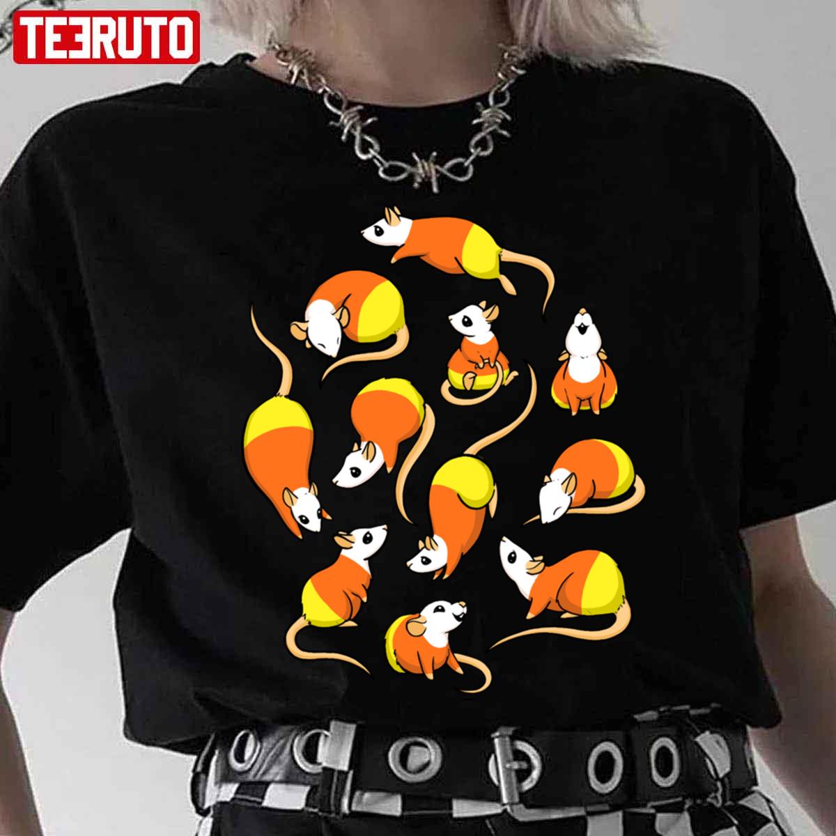 Candy Corn Rats Halloween Unisex T-Shirt