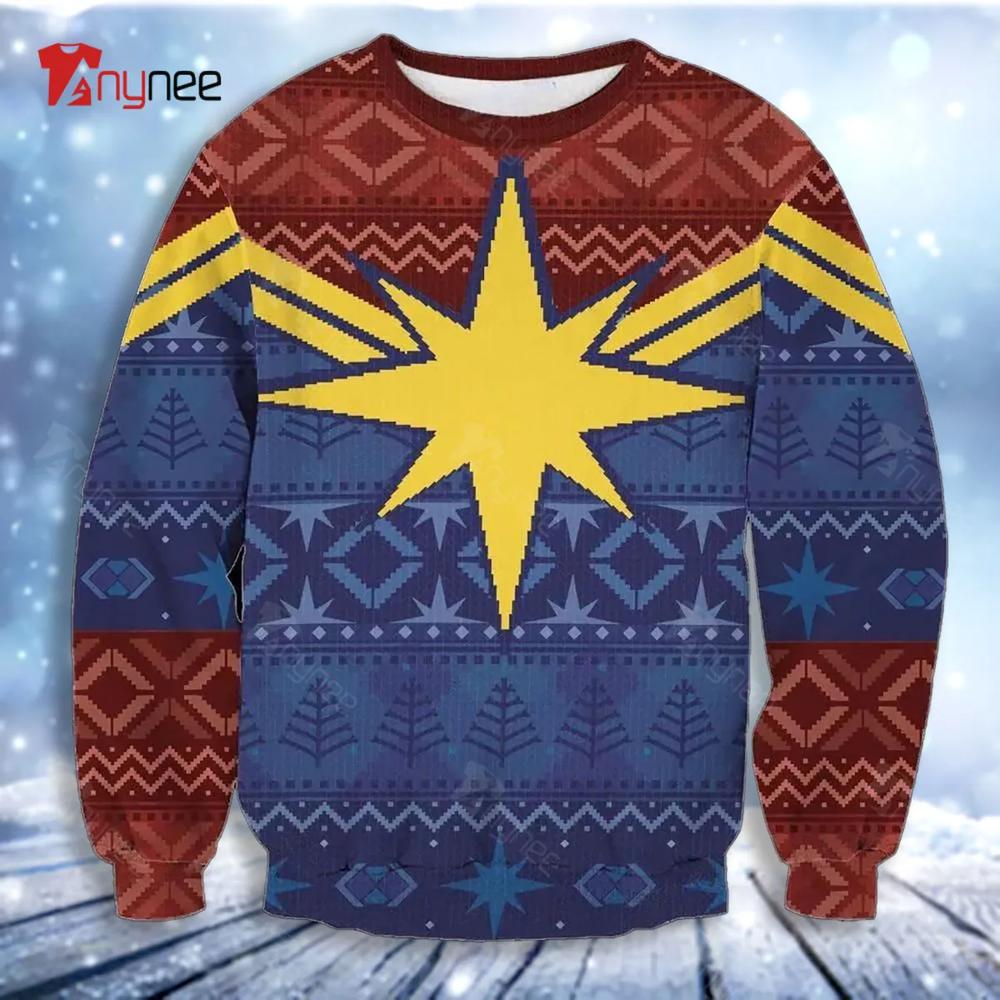 Captain Marvel Ugly Christmas Sweater- Best Christmas Gifts 2023