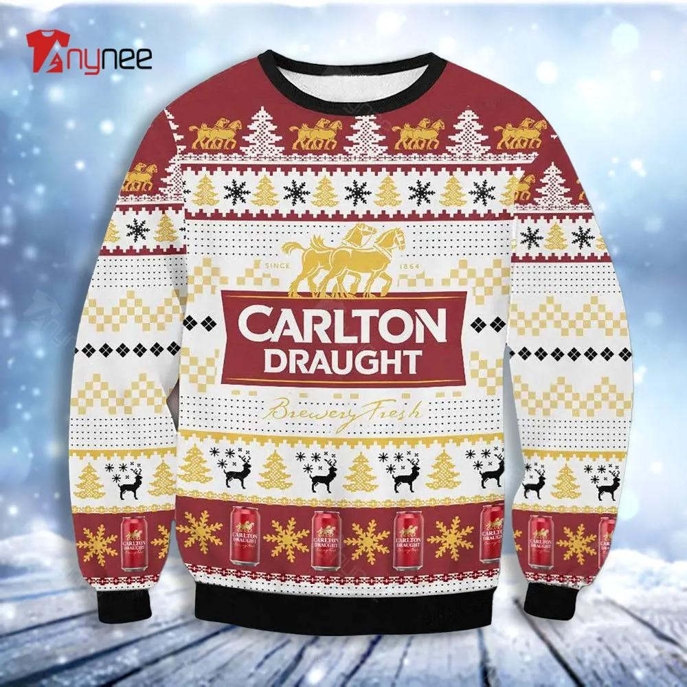 Carlton Draught Beer Ugly Christmas Sweater- Best Christmas Gifts 2023