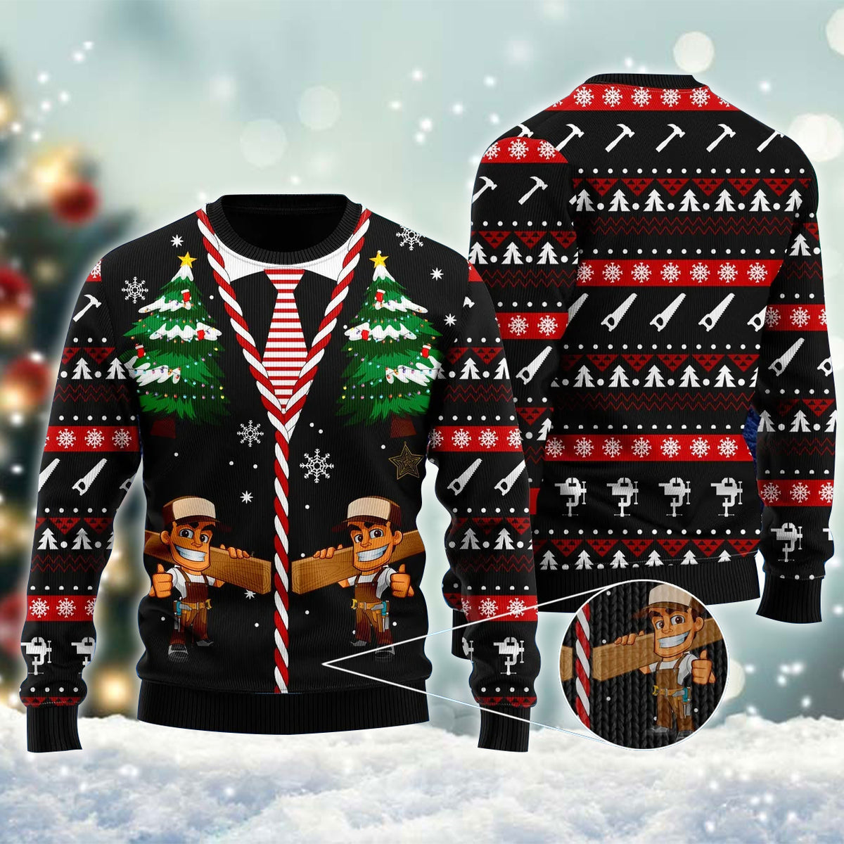 Carpenter With Thumbs Up Xmas Ugly Sweater – Best Christmas Gifts 2023