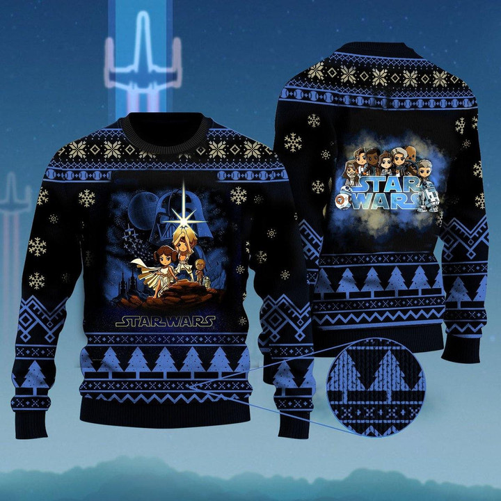 Cartoon Star Wars Characters Christmas Sweater – Best Christmas Gifts 2023