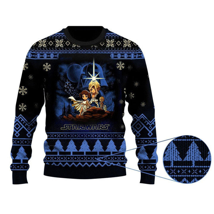 Cartoon Star Wars Characters Christmas Sweater – Best Christmas Gifts 2023