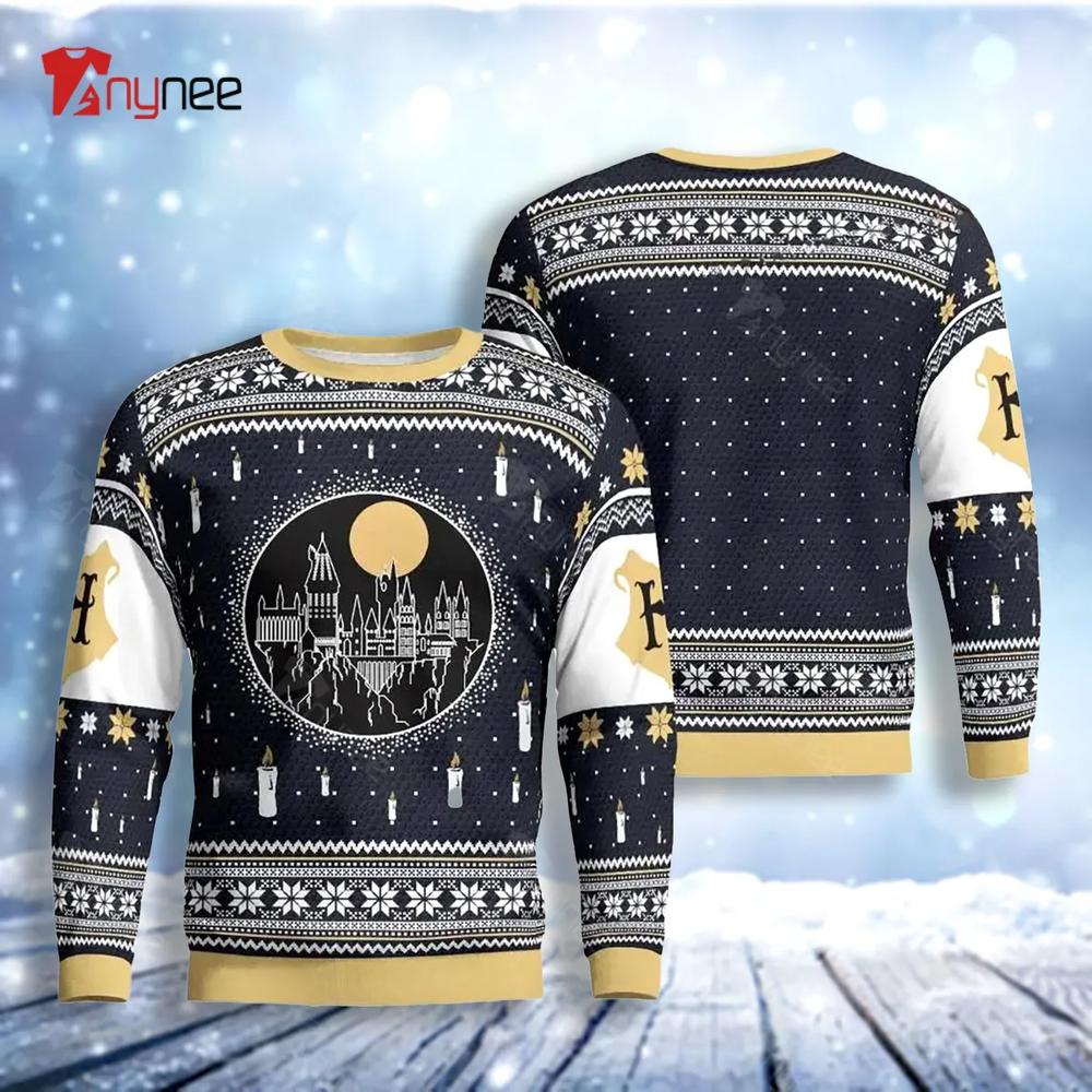 Castle Under Night Candle Christmas Ugly Christmas Sweater- Best Christmas Gifts 2023