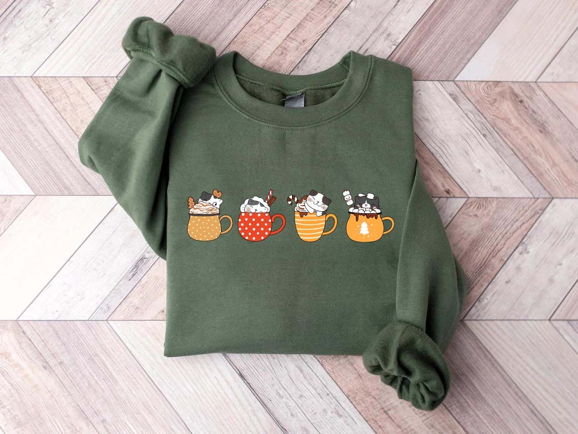 Cat Christmas Latte Sweatshirt