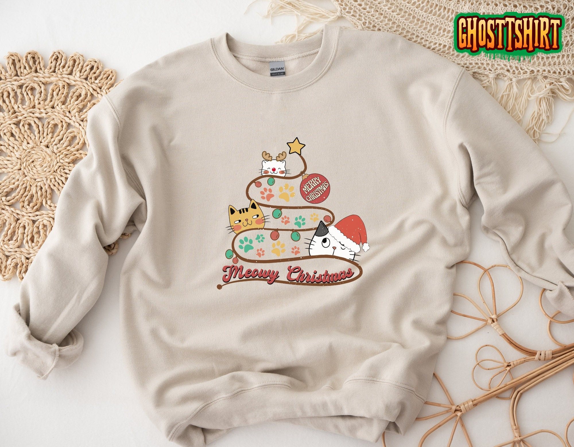 Cat Meowy Christmas Sweatshirt