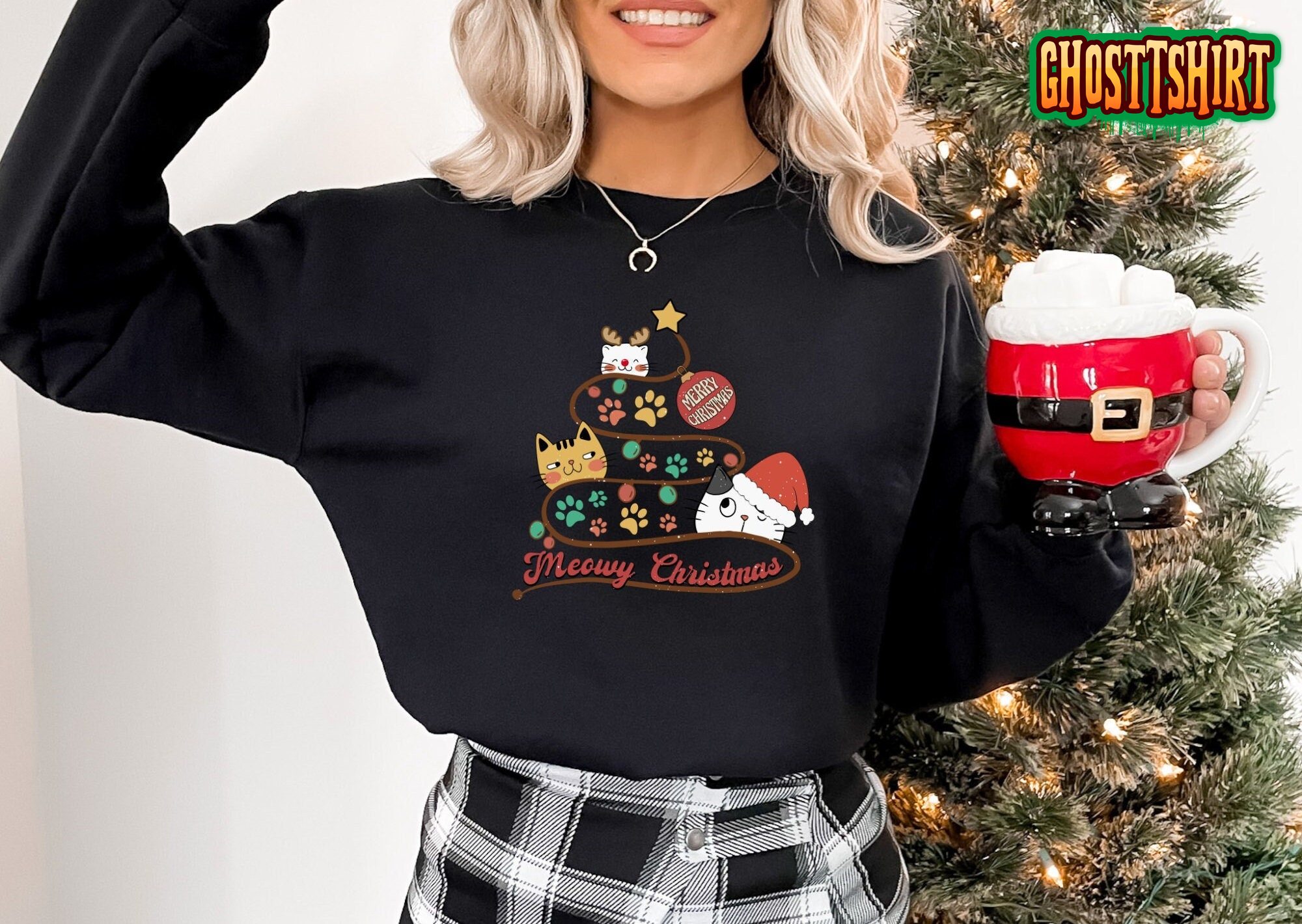 Cat Meowy Christmas Sweatshirt