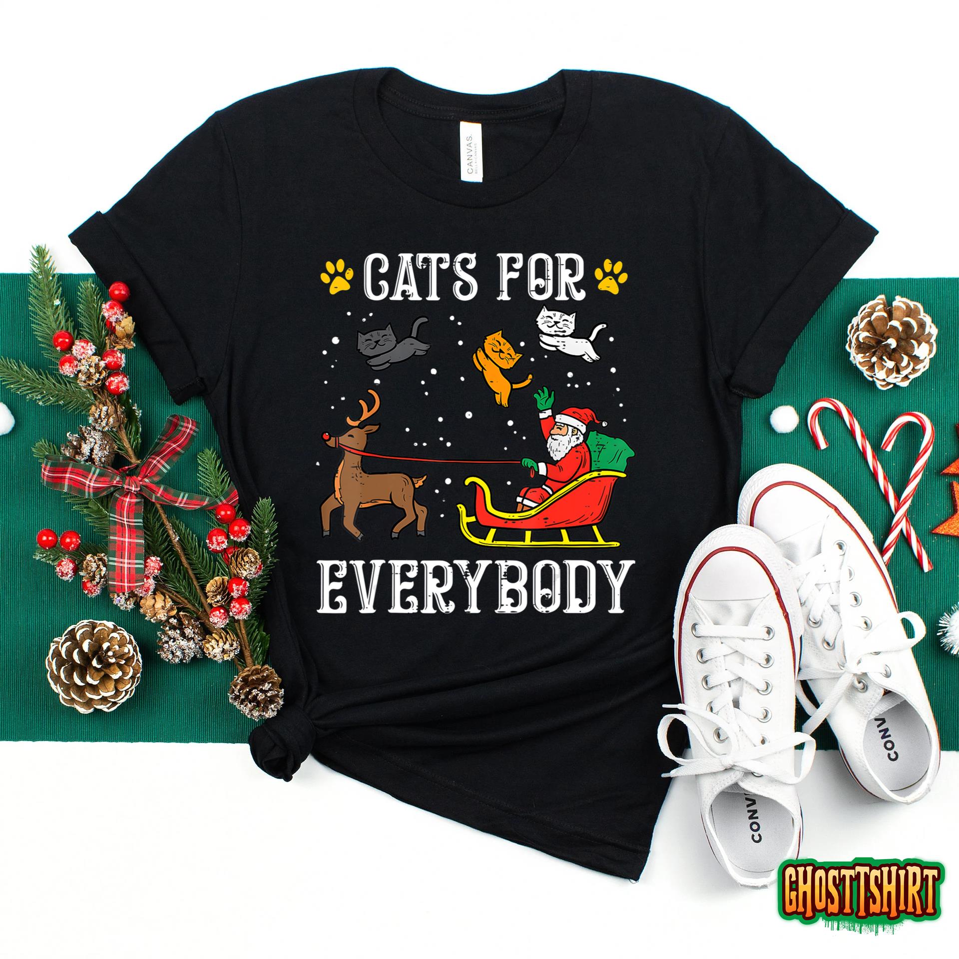 Cats For Everybody Santa Funny Christmas PJs Xmas Sweatshirt