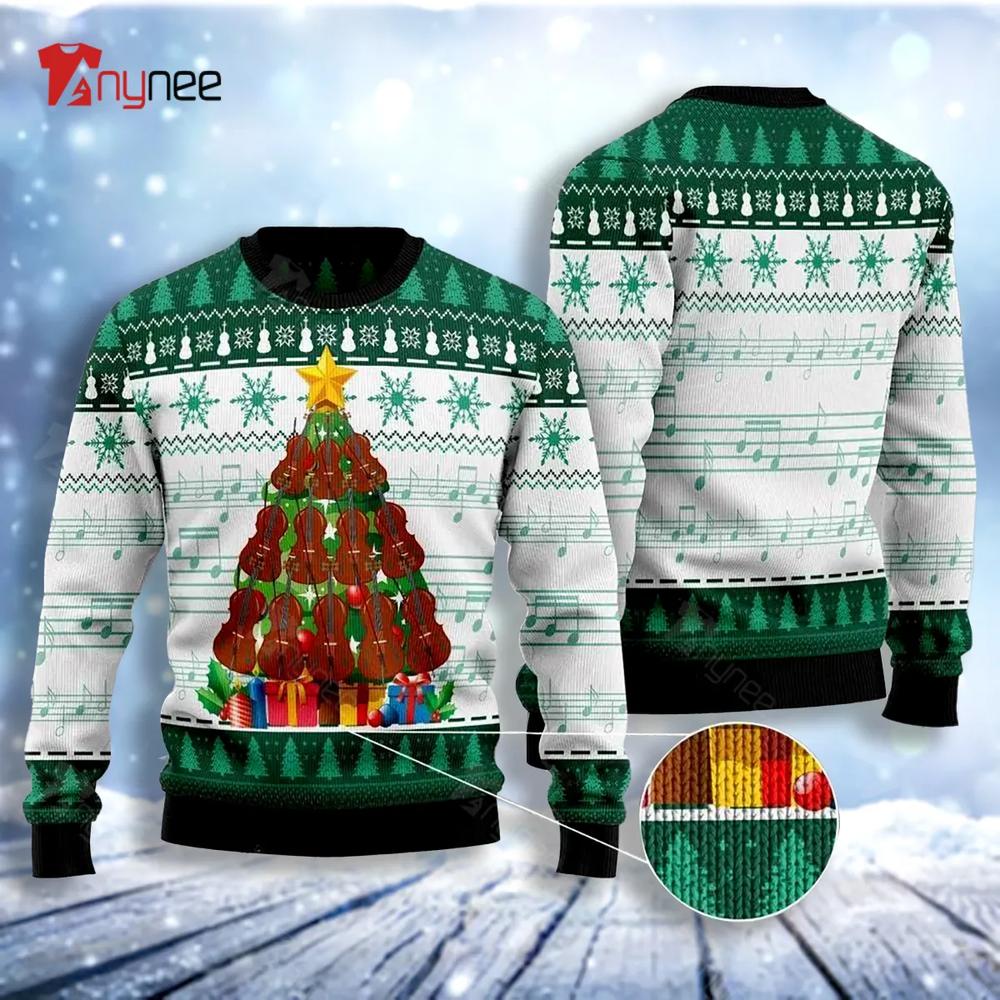 Cello Pine Tree Ugly Christmas Sweater- Best Christmas Gifts 2023