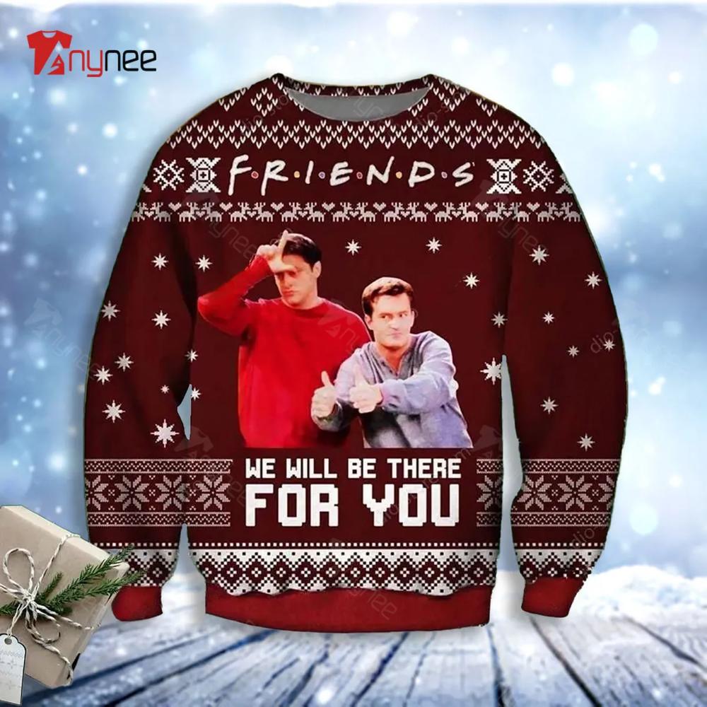 Chandler Bing Joey Tribbiani Friends Ugly Christmas Sweater- Best Christmas Gifts 2023