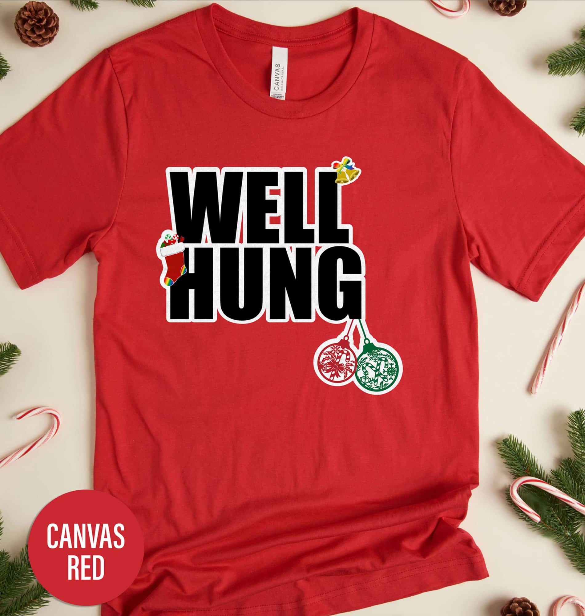 Cheeky Well Hung Christmas Shirt