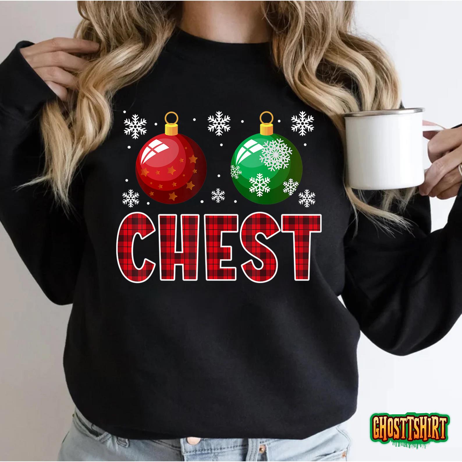 Chest Nuts Matching Chestnuts Funny Christmas Couples Chest T-Shirt