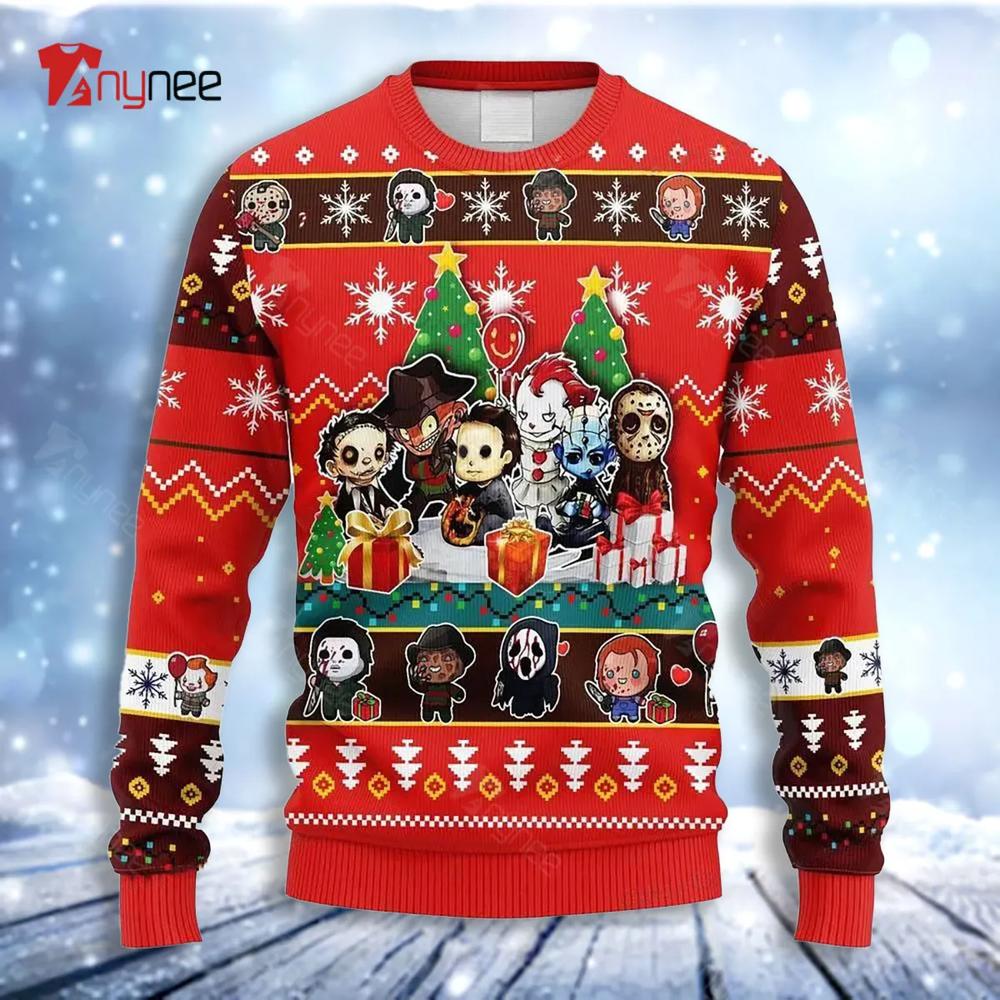 Chibi Horror Halloween Ugly Christmas Sweater- Best Christmas Gifts 2023