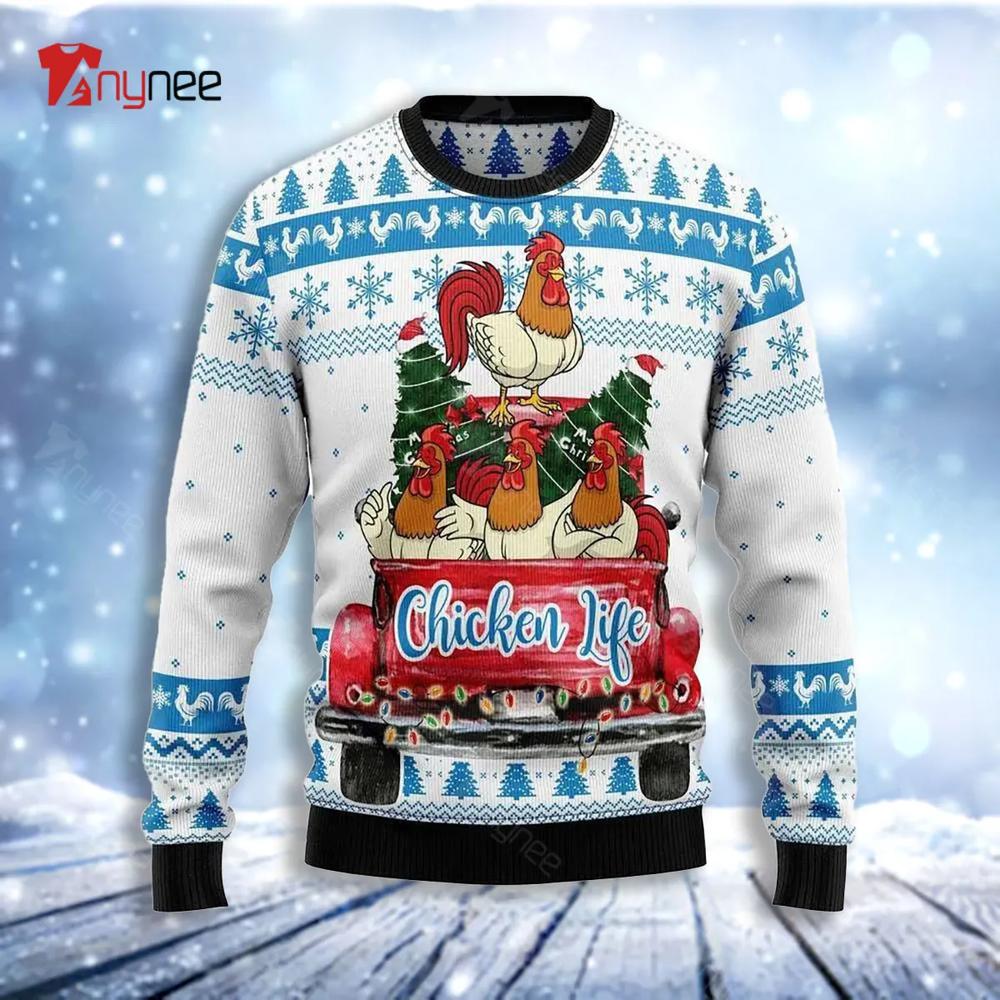 Chicken Life Christmas Ugly Christmas Sweater- Best Christmas Gifts 2023