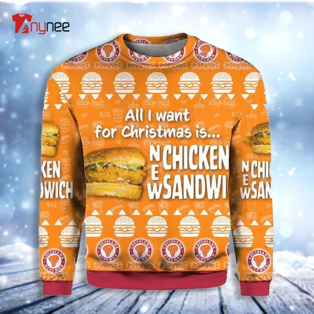 Chicken Sandwich Ugly Christmas Sweater- Best Christmas Gifts 2023