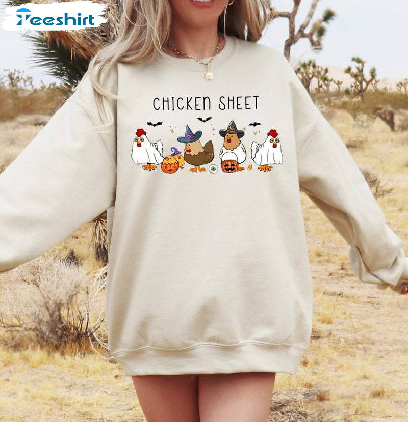 Chicken Sheet Shirt, Halloween Chickens Sweater Unisex Hoodie