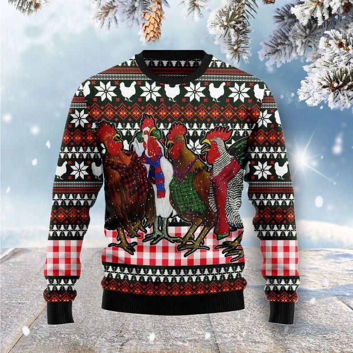 Chicken Under Snow Ugly Christmas Sweater | For Men & Women | Adult | US1542- Best Christmas Gifts 2023