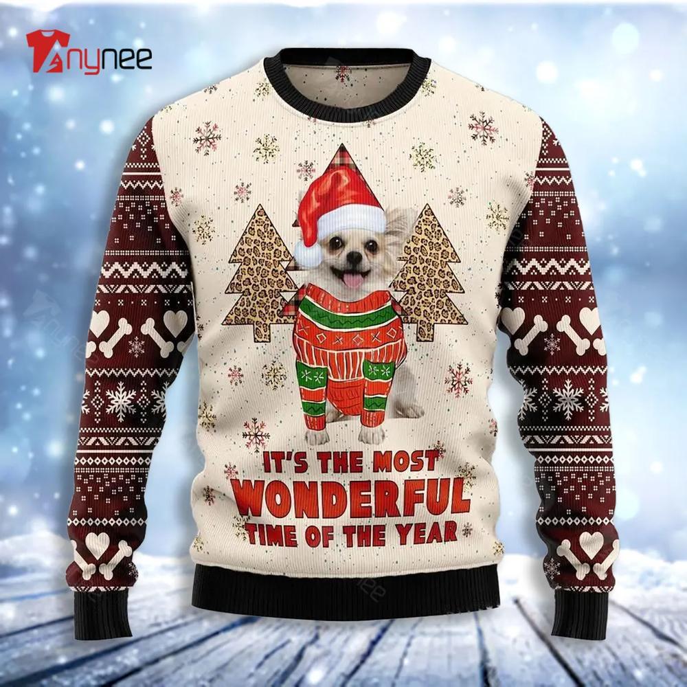 Chihuahua The Most Beautiful Time Ugly Christmas Sweater- Best Christmas Gifts 2023