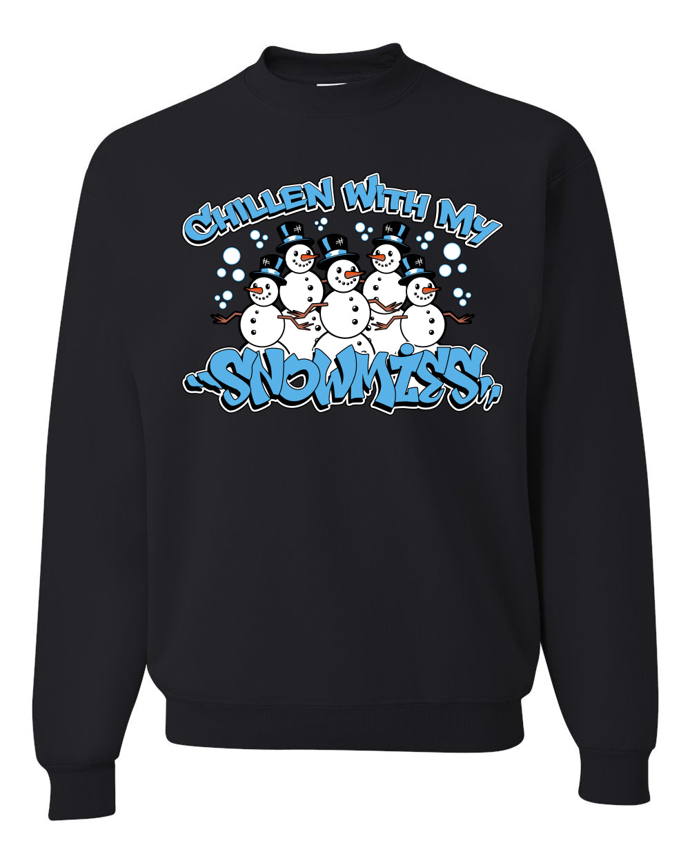 Chillin With My Snowmies Cute Snowman Group Ugly Christmas Sweater Unisex Crewneck Graphic Sweatshirt- Best Christmas Gifts 2023