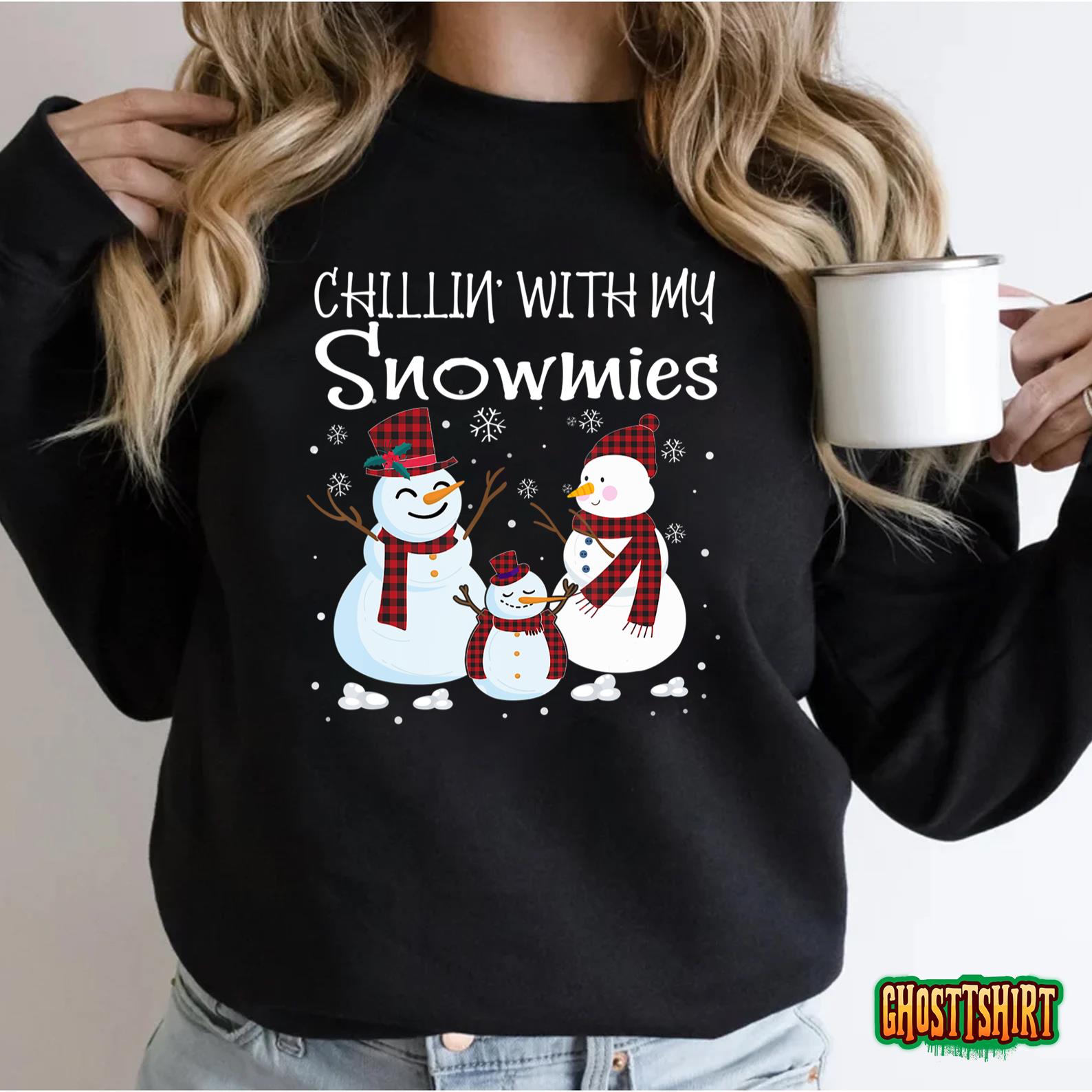 Chillin With My Snowmies Family Pajamas Snowman Christmas Sweatshirt