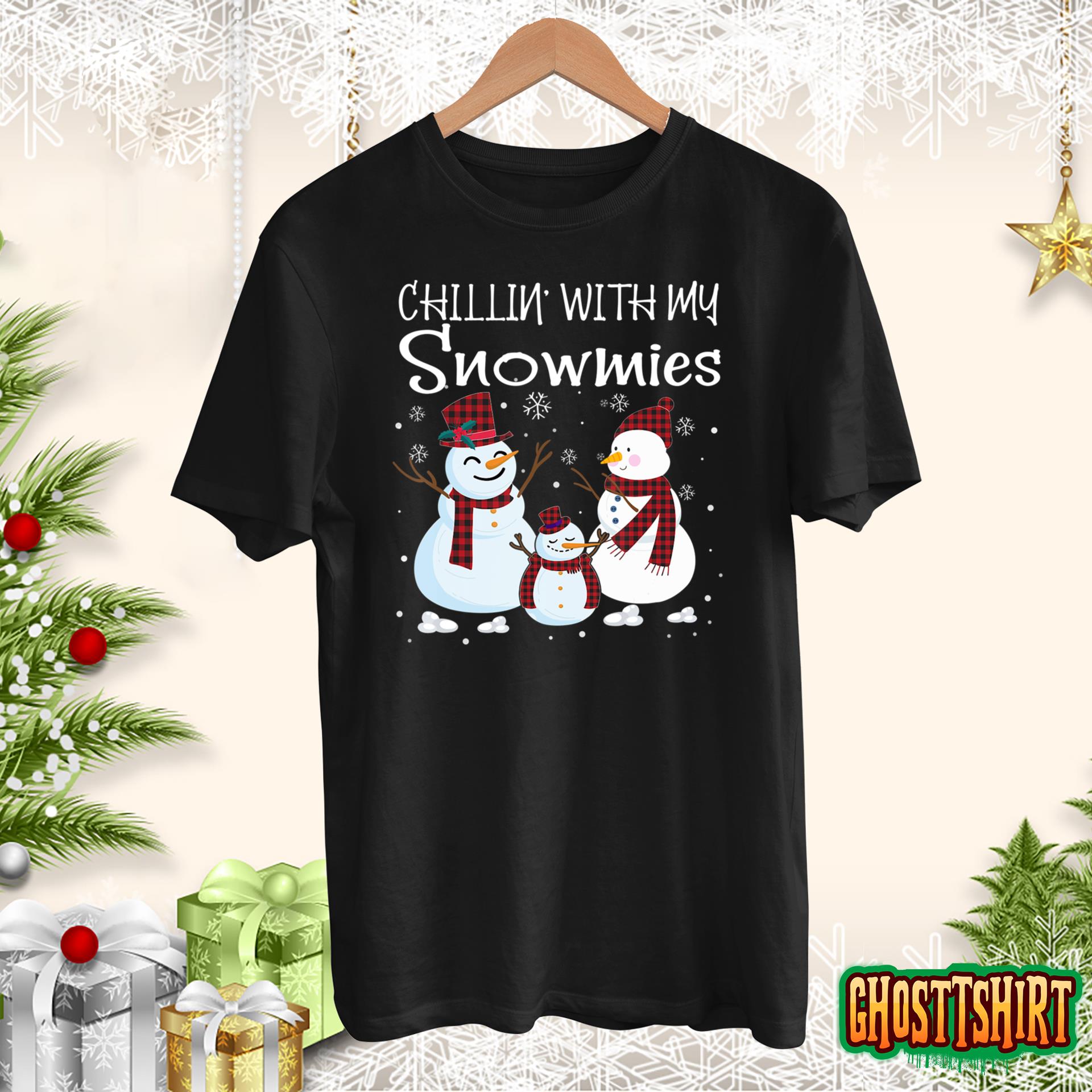 Chillin With My Snowmies Family Pajamas Snowman Christmas Sweatshirt