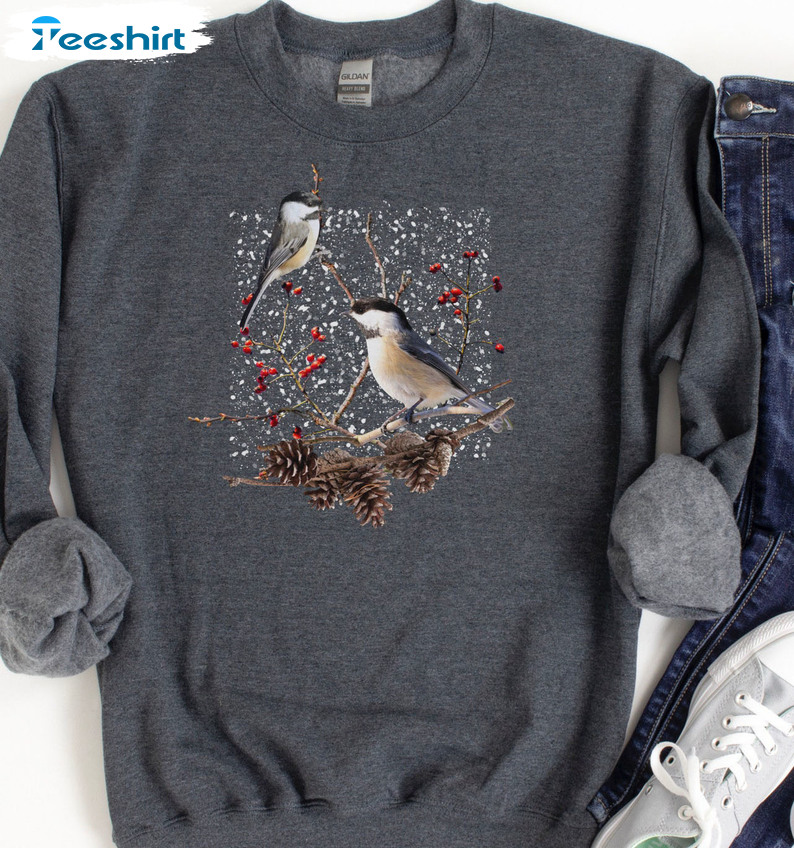 Christmas Bluebird Shirt, Vinatge Unisex T-shirt Short Sleeve