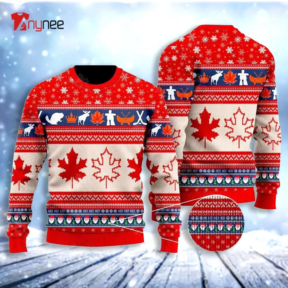 Christmas Canada Maple Leaf Ugly Christmas Sweater- Best Christmas Gifts 2023