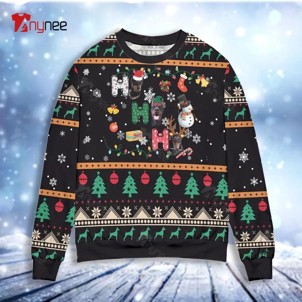 Christmas Celebration With Doberman Ugly Christmas Sweater- Best Christmas Gifts 2023