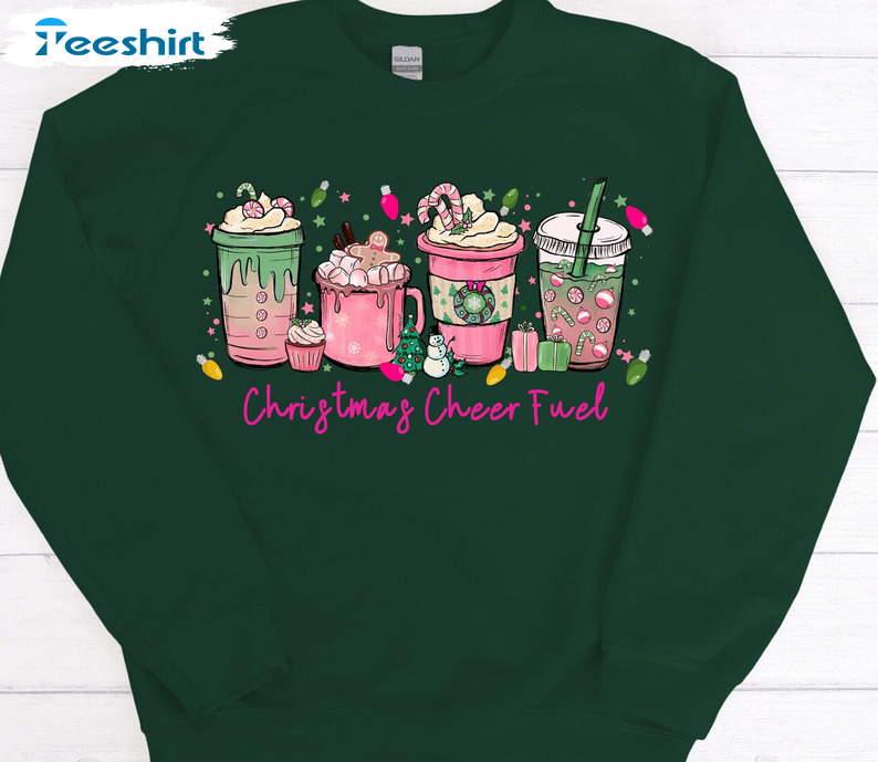 Christmas Cheer Fuel Sweatshirt, Christmas Coffee Unisex Hoodie Long Sleeve