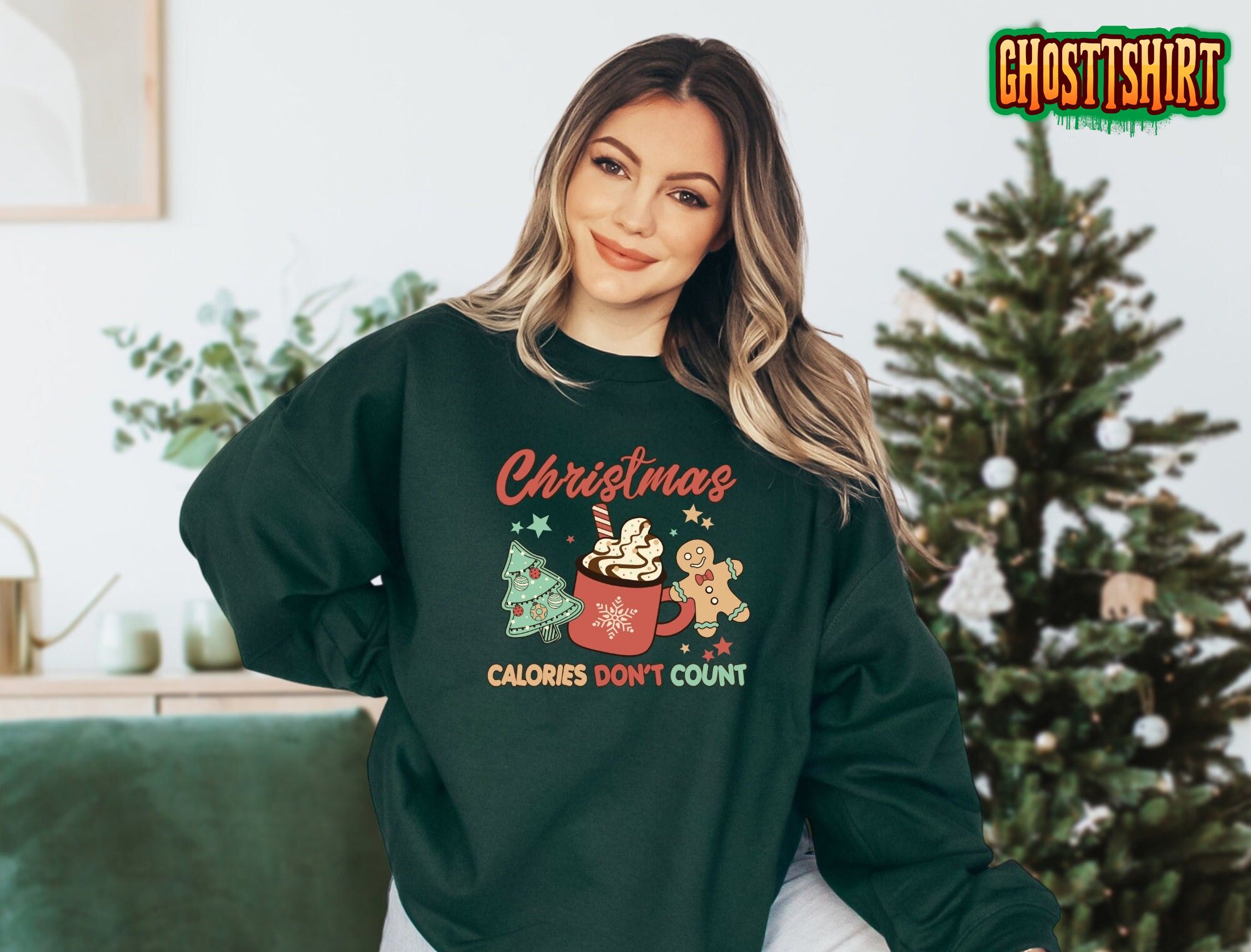 Christmas Coffee Calories Don’t Count Sweatshirt