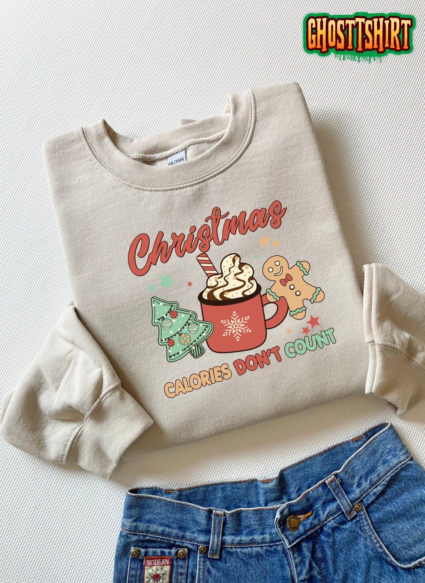Christmas Coffee Calories Don’t Count Sweatshirt Christmas Coffee Calories Don’t Count Sweatshirt
